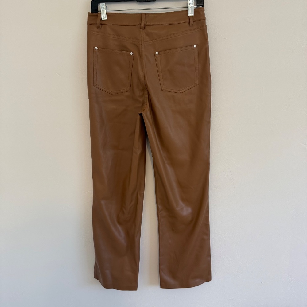 *Cami NYC Womens Hanie Caramel Brown Cropped Bootcut Vegan Leather Pants - Picture 4 of 14